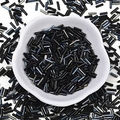ガラスラウンドラッパビーズ  混合スタイル  ブラック  5~7x2mm  穴：0.6~1mm  約16199個/ポンド&nbsp;SEED-XCP0001-47E