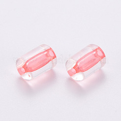 透明なアクリルビーズ  コラム  ライトコーラル  10x7.5mm  穴：1.8mm  約950個/500g&nbsp;TACR-S154-17A-52
