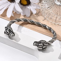 Viking 304 Stainless Steel Open Cuff Bangles for Men&nbsp;BJEW-U001-07K-AS