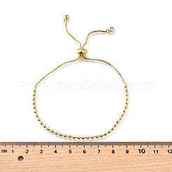 Brass Round Beads Slider Bracelets for Women&nbsp;BJEW-D317-13B-G