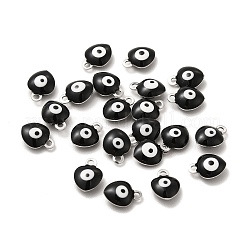 304ステンレススチール製イーブルアイエナメルチャーム  ハートチャーム  ステンレス鋼色  ミックスカラー  8x6x3mm  穴：1mm&nbsp;STAS-G302-02P