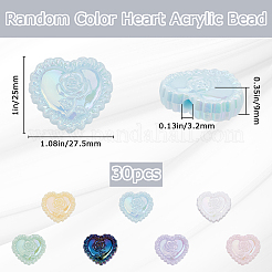 30Pcs UV Plating Iridescent Acrylic Beads&nbsp;OACR-SP0001-31