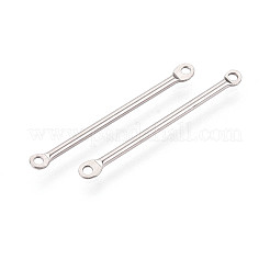 変色しにくい304ステンレススチールリンクコネクター  バー  ステンレス鋼色  25x1.2mm  穴：1mm&nbsp;X-STAS-Q229-01