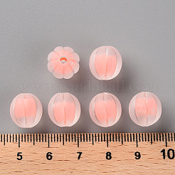 透明なアクリルビーズ  艶消し  二層ビーズ  カボチャ  鮭色  11x11.5mm  穴：2mm  約369個/336g&nbsp;LS-TACR-S152-07C-SS2109