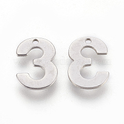 変色しにくい201ステンレススチールチャーム  数  NUM。3  11x8x0.6mm  穴：1mm&nbsp;STAS-F175-01P-3