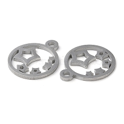変色しない304ステンレススチールチャーム  手動研磨  スター  ステンレス鋼色  14.5x12x1mm  穴：1.6mm&nbsp;STAS-Q303-02P