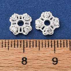 925 Sterling Silver Clear Cubic Zirconia Bead Caps&nbsp;STER-A047-07A-S