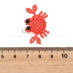 Glass Seed Beaded & Natural Black Onyx Pendants&nbsp;PALLOY-MZ01389