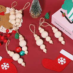 Wood Round Beads Pendant Decoration&nbsp;HJEW-CA00009