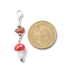 Mushroom Handmade Lampwork Pendant Decorations&nbsp;HJEW-JM00753