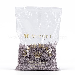 MIYUKIラウンドロカイユビーズ  日本製シードビーズ  8/0  （rr168)透明スモーキーアメジスト光沢  3mm  穴：1mm  約19000~20500個/ポンド&nbsp;SEED-G008-RR0168