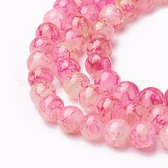 スプレープリントガラスビーズ連売り  ラウンド  カラフル  8~8.5mm  穴：1.5mm  約100個/連  31.1インチ（79cm）&nbsp;GLAA-A038-C-60