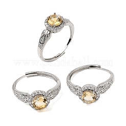 Brass Micro Pave Cubic Zirconia Finger Rings&nbsp;CU-CBA260E-08P