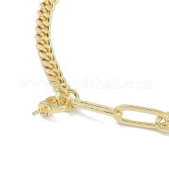Brass Cuban Link Chain & Paperclip Chain Bracelet Making&nbsp;KK-U020-10G