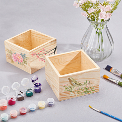 木製収納ボックス  カバーなし  バリーウッド  12x12x8cm&nbsp;OBOX-PH0001-03