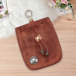 Vintage Cowhide Leather Coin Pouches Wallet Drawstring Bags with Clasps&nbsp;AJEW-CY0002-63