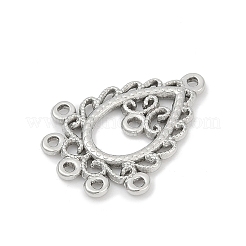 304ステンレスシャンデリア部品リンク  ティアドロップ  ステンレス鋼色  30.5x23.5x2.5mm  穴：1.6mm&nbsp;STAS-Q350-09P