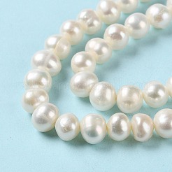 天然養殖淡水パールビーズ連売り  ラウンド  グレード3 A  ホワイトスモーク  6~7x6~7mm  穴：0.6mm  約59個/連  14.25~14.37インチ（36.2~36.5cm）&nbsp;PEAR-E018-74