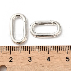 スターリングシルバースプリングゲートリング925個  オーバル  スタンプ925個付き  銀  17x9.5x2.5mm&nbsp;FIND-Z008-04S