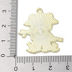 亜鉛合金のペンダント  エナメル  竹とパンダ  ライトゴールド  ブラウン  30x26x1mm  穴：1.8mm&nbsp;ENAM-Z009-03A-LG