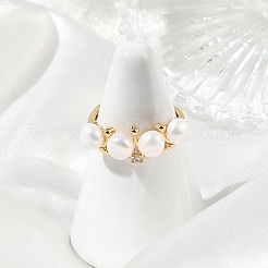 Natural Cultured Freshwater Pearl Finger Rings&nbsp;RJEW-JR01083