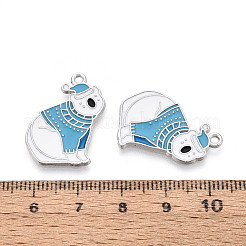 Rack Plating Alloy Enamel Bear Pendants&nbsp;ENAM-T024-73A-P