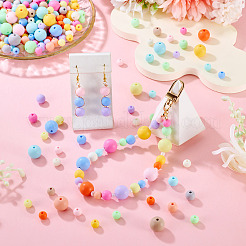 502Pcs 3 Styles Frosted Opaque Acrylic Beads&nbsp;OACR-TA0004-33