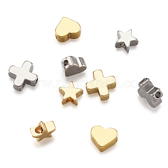 真鍮ビーズ  ハート＆スター＆クロス  プラチナ·ゴールデン  68x52x11mm  60個/箱&nbsp;KK-CD0001-03