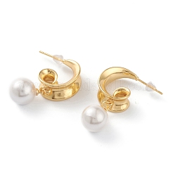 Brass Half Hoop Earrings&nbsp;EJEW-A056-25G