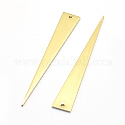 真鍮チャーム  鉛フリー＆カドミウムフリー＆ニッケルフリー  三角形  18KGP本金メッキ  51x8x1mm  穴：1mm&nbsp;LS-KK-P155-24G-NR