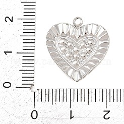 304ステンレスペンダント  ハートチャーム  ラインストーン付き  ステンレス鋼色  19x18x2mm  穴：1.6mm&nbsp;STAS-K322-07P