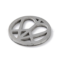 変色しない304ステンレススチールチャーム  ハートのピースサイン  ステンレス鋼色  12.5x1mm  穴：0.6mm&nbsp;STAS-P338-05P