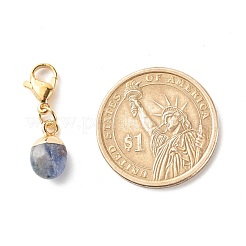 Oval Electroplate Natural Gemstone Pendant Decorates&nbsp;HJEW-JM00586