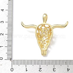 真鍮チャーム  ブルヘッドチャーム  18KGP本金メッキ  31x35x7.5mm  穴：4.5x2.5mm&nbsp;KK-C165-02G
