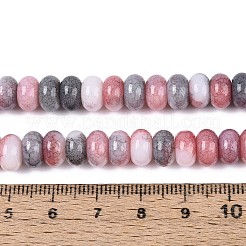 ガラスビーズ連売り  模造アラシャン瑪瑙  ロンデル  染め  インディアンレッド  8~8.5x4.5~5mm  穴：1~1.2mm  約155~159個/連  30.12~31.30インチ（76.5~79.5cm）&nbsp;GLAA-N059-5x8mm-34
