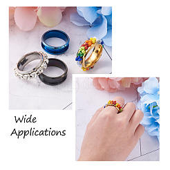 4 Colors Stainless Steel Grooved Finger Ring Settings&nbsp;STAS-TA0001-26A
