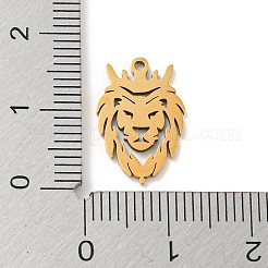 ステンレスペンダント201個  レーザー切断  ライオン  ゴールドカラー  16.5x10.5x1mm  穴：1.2mm  5個/袋&nbsp;FIND-Z009-04G