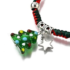 Handmade Lampwork with 304 Stainless Steel Star String Bracelets for Women&nbsp;BJEW-TA00658