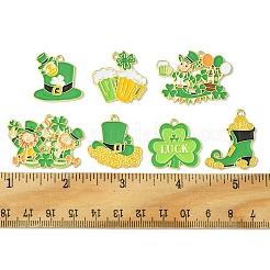 14Pcs 7 Styles Saint Patrick's Day Alloy Enamel Pendants&nbsp;ENAM-FS0001-67