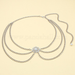 Aluminum and Alloy Crystal Rhinestone Sun with Imitation Pearl 3 Layered Waist Chains&nbsp;FS-WG9586B-02