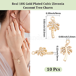 10Pcs Brass Micro Pave Cubic Zirconia Pendants&nbsp;KK-BBC0028-15