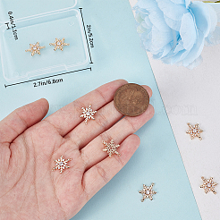 10Pcs Brass Micro Pave Clear Cubic Zirconia Connector Charms&nbsp;ZIRC-BBC0002-86B