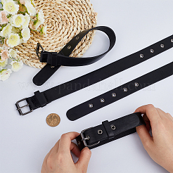 PUイミテーションレザーコードブレスレット  合金のパーツと  ブラック  16-1/8インチ（41cm）  25mm&nbsp;BJEW-WH0020-68C