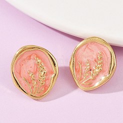 304 Stainless Steel Oval Stud Earrings&nbsp;STAS-D368-02G
