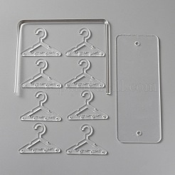アクリルイヤリングディスプレイスタンド  コートハンガー形状  透明  完成品：5.95x15x10.9cm  約10個/セット&nbsp;EDIS-WH0012-24B