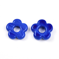 手作りランプワークビーズ  花  ミックスカラー  15~16x16x3.5~4.5mm  穴：4.5~5mm&nbsp;X-LAMP-N024-39