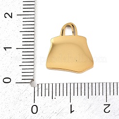 304ステンレスペンダント  エナメル  ゴールドカラー  バッグ  14.5x13.5x1.5mm  穴：3x2mm&nbsp;STAS-H249-11A-G