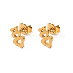 PVD Vacuum Plating 304 Stainless Steel Stud Earring and Pendant Necklace Set&nbsp;LS-SJEW-C002-01A-G