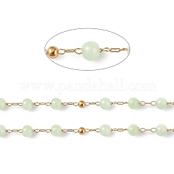 Dyed Natural Jade Round Beaded Chain&nbsp;CHS-C006-01E
