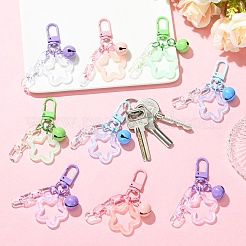 5Pcs Transparent Luminous Acrylic Star & Brass Bell & Oval Link Pendant Decorations&nbsp;HJEW-YW00342-01